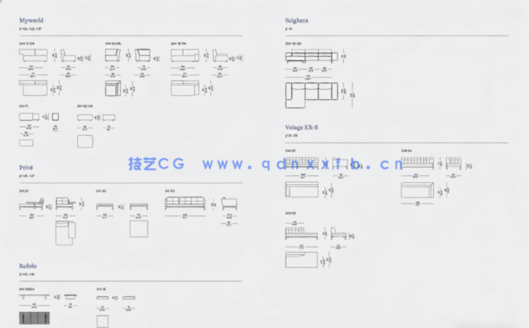 国外家居品牌CASSINA家具CAD图块+PSD分层素材+3D模型(图6)