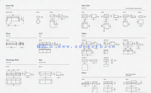 国外家居品牌CASSINA家具CAD图块+PSD分层素材+3D模型(图7)