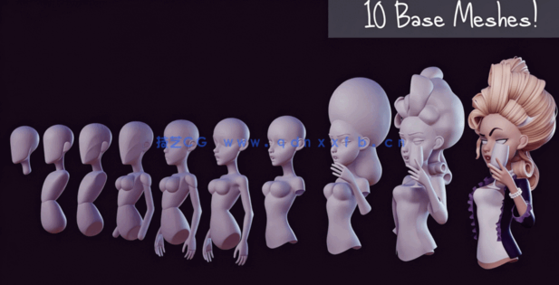 Zbrush人物角色基础网格雕刻原理视频教程 附源文件 (图3) Zbrush人物角色基础网格雕刻原理视频教程 附源文件 (图3)