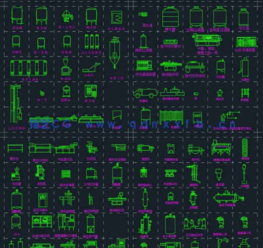 500个食品专业工艺流程图机械设备图块流程图机械设备立面图(图3)