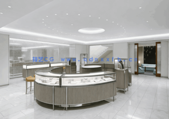 9套珠宝店CAD首饰店CAD黄金店CAD珠宝专卖店CAD玉器店CAD金店CAD珠宝店效果图(图5)