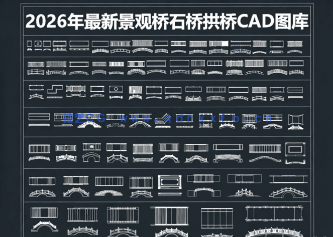 2026年最新景观桥CAD图库CAD石桥CAD拱桥CAD木桥CAD桥梁(图5)