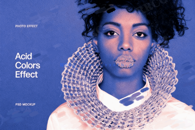 复古怀旧不同色调效果人像PSD模板(图1)