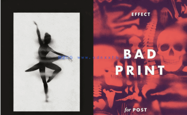 简洁忧郁滤镜喷漆效果PSD模板(图2)