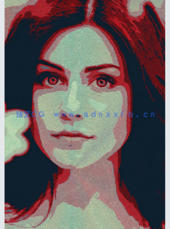 双色调波浪线条纹理效果人像PSD模板(图5)