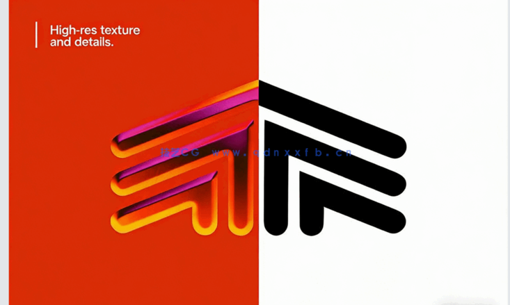 独特生动立体霓虹镀铬效果标志文字PSD模板(图5)