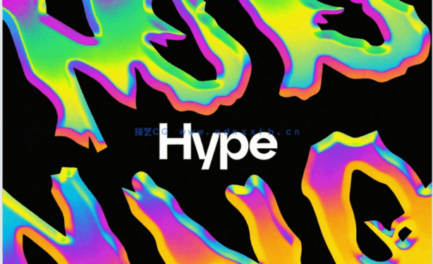 独特生动立体霓虹镀铬效果标志文字PSD模板(图1)