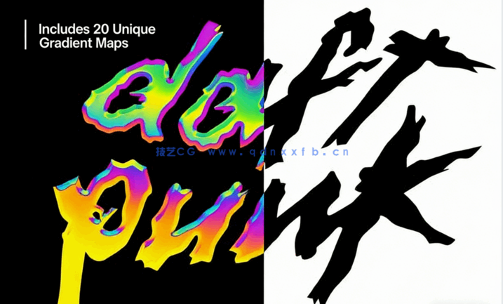 独特生动立体霓虹镀铬效果标志文字PSD模板(图2)