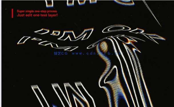 5种不同抽象影印失真效果文字PSD模板(图2)