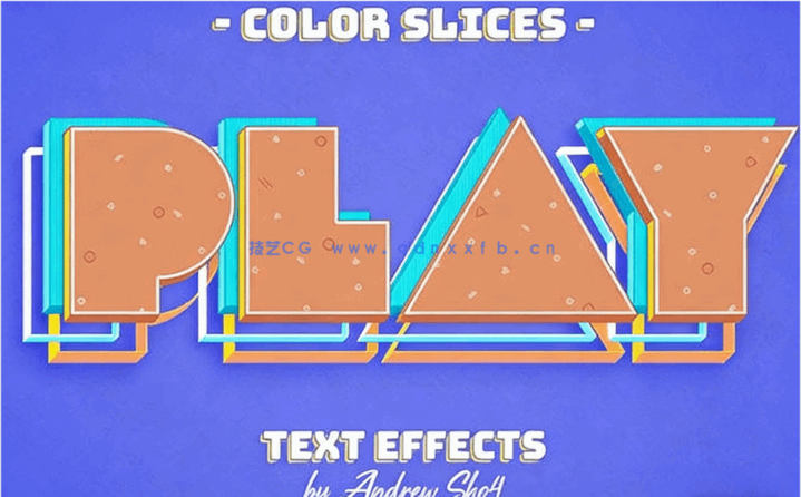 8种简单彩色夏季清爽风格艺术文字样式PSD模板(图5)