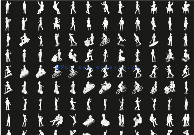 PS素材后期轴测人物大全PNG丨彩图+黑白线稿丨(图7)