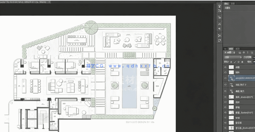 大户型300平到2742平平面方案优化CAD图库PSD彩图素材合集(图6)
