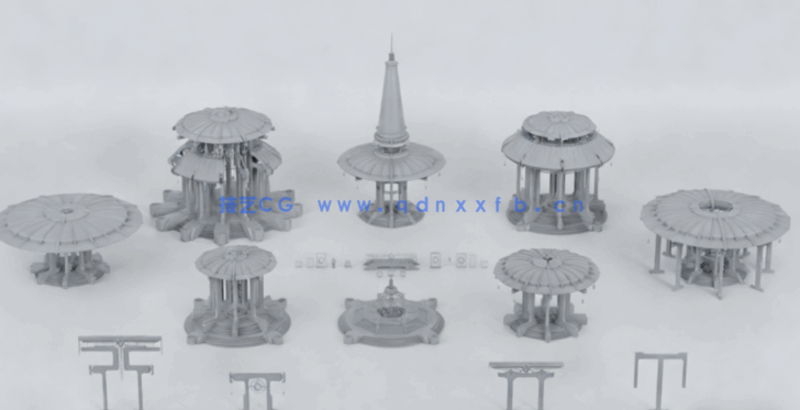 [建筑景观] 亚洲神圣寺庙神社宝塔东方古典建筑场景(图6)