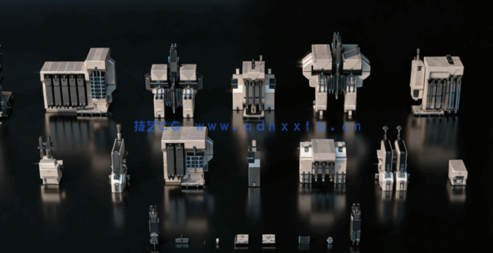 [建筑景观] 未来主义太空科幻建筑环境场景高精度3D模型(图5)