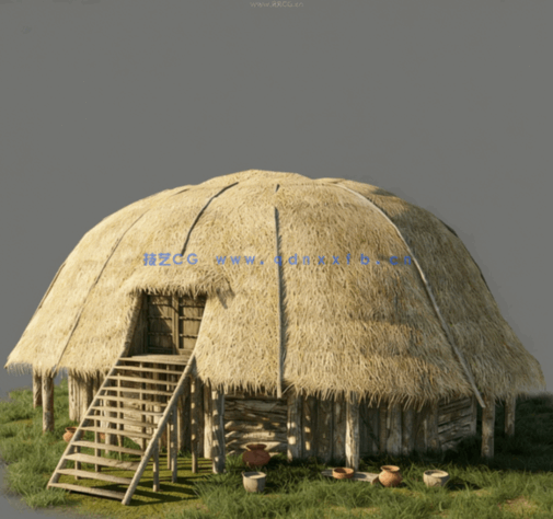 [建筑景观] 奇幻凯尔特神话海岛部落建筑环境场景3D模型(图7)