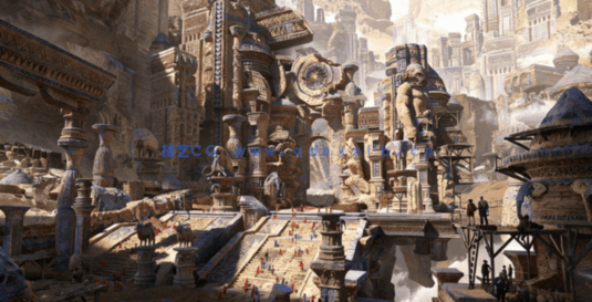 [建筑景观] 古代恢弘神圣神庙废墟大型环境场景3D模型(图3)