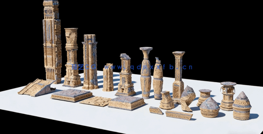 [建筑景观] 古代恢弘神圣神庙废墟大型环境场景3D模型(图6)