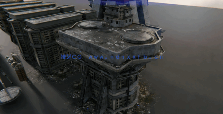 [建筑景观] 末日风格破败建筑环境场景3D模型(图4)