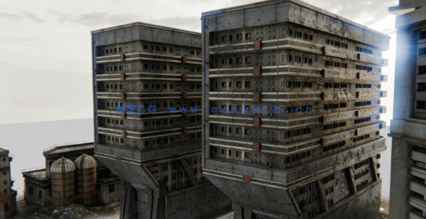 [建筑景观] 末日风格破败建筑环境场景3D模型(图5)