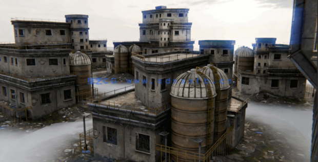 [建筑景观] 末日风格破败建筑环境场景3D模型(图6)