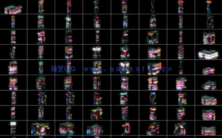 [建筑景观] 80组赛博朋克未来都市建筑场景高精度3D模型合集(图5)