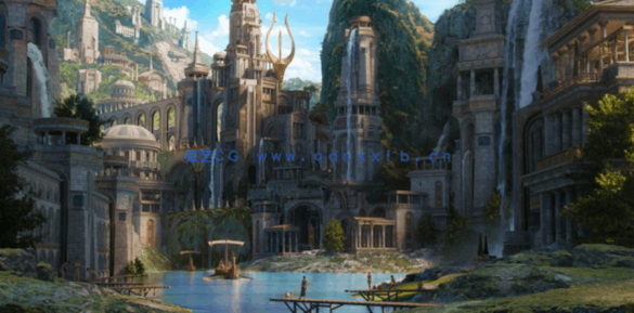 [建筑景观] 亚特兰蒂斯失落之城建筑环境场景3D模型 更新版(图2)