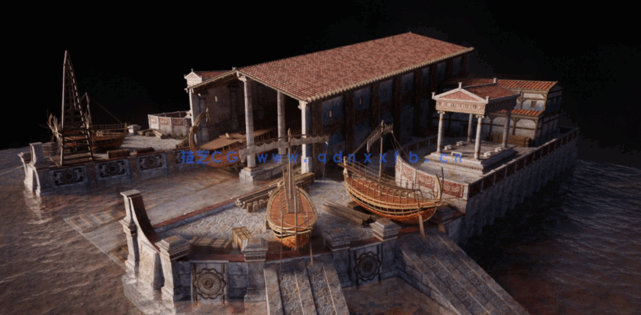 [建筑景观] 亚特兰蒂斯失落之城建筑环境场景3D模型 更新版(图3)