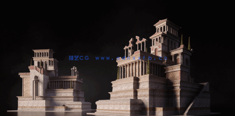 [建筑景观] 亚特兰蒂斯失落之城建筑环境场景3D模型 更新版(图6)