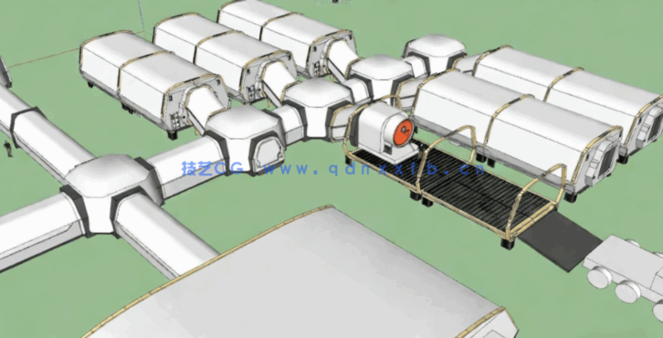 [建筑景观] 科幻太空殖民地环境场景3D模型(图3)