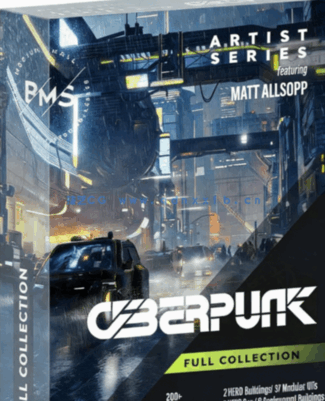 [建筑景观] 赛博朋克未来都市霓虹灯光反乌托邦建筑环境场景3D模型合集 BMS(图1)