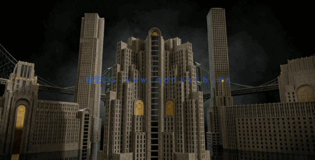 [建筑景观] 奢华富丽堂皇艺术感虚拟城市建筑环境场景3D模型(图6)