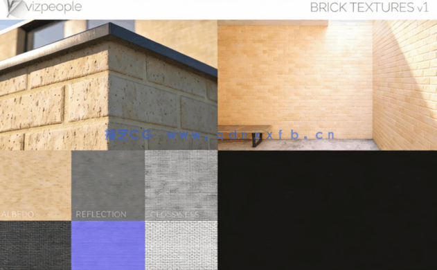 砖块墙面贴图材质 VizPeople – Brick Textures V1(图4)