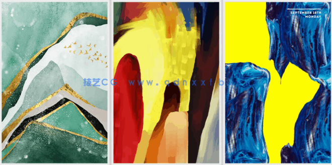 现代抽象轻奢装饰画贴图素材(图3)