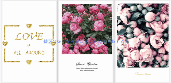 粉色唯美现代北欧装饰画贴图素材(图1)