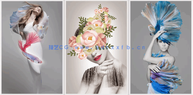 北欧抽象轻奢时尚人物背景墙装饰画素材(图1)