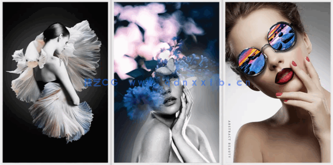 北欧抽象轻奢时尚人物背景墙装饰画素材(图5)