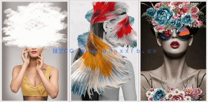 北欧轻奢抽线人物现代装饰画贴图素材(图5)