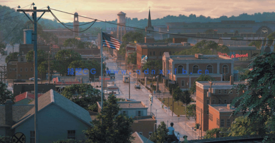 19.1G超大容量C4D战后美国城市复古建筑模型合集(图1)