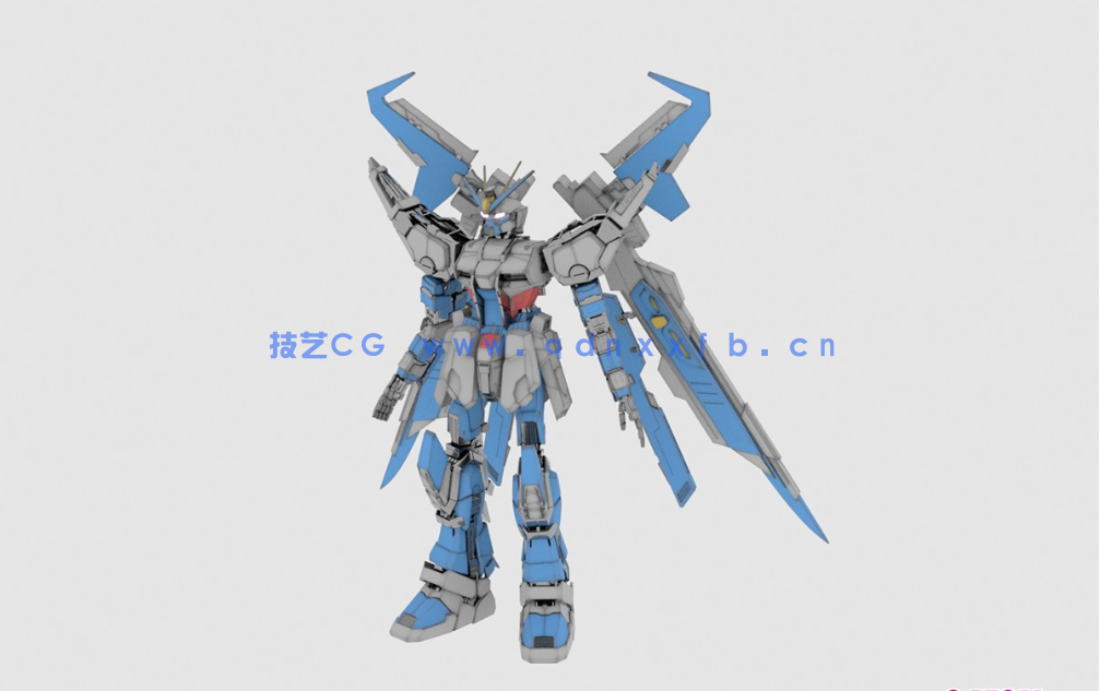 C4D+FBX格式高达机器人模型(图1)