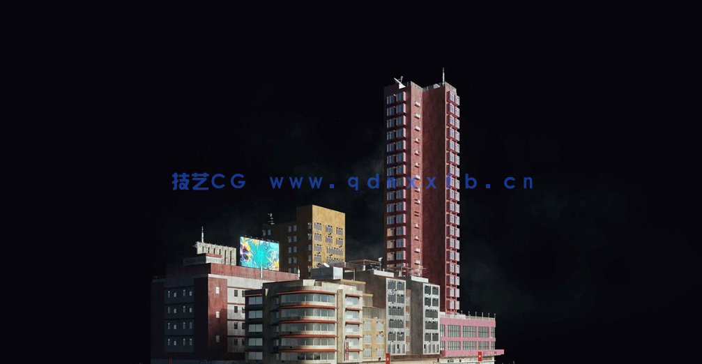 170G超大容量C4D现代都市香港高楼大厦工地小巷街道建筑模型合集(图5)