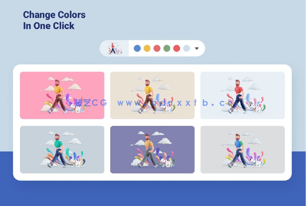 2组C4D卡通人物男女性别人物角色模型合集(图5)