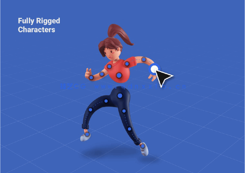 2组C4D卡通人物男女性别人物角色模型合集(图8)