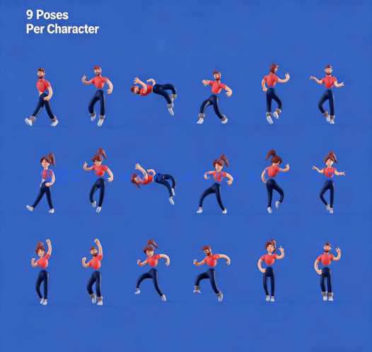 2组C4D卡通人物男女性别人物角色模型合集(图7)