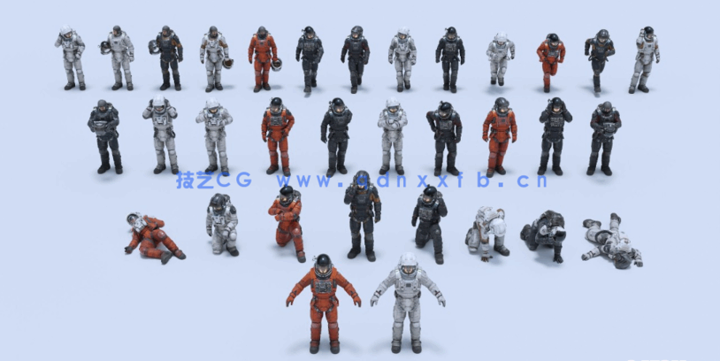 54G超大C4D火星车地形太空宇航员人物角色模型合集下载(图7)