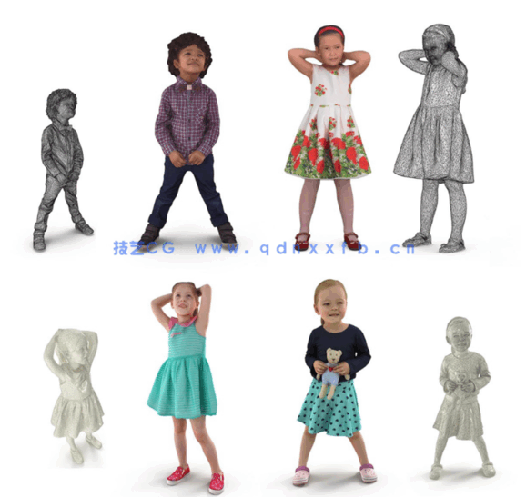 39套欧美休闲城市男女儿童免费人物模型合集下载(图4)