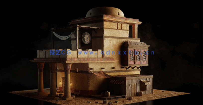 39G超大C4D古埃及金字塔雄伟神庙古代帝国文明城市建筑模型合集(图17)