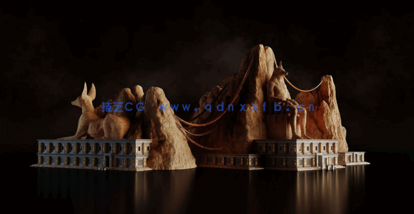 39G超大C4D古埃及金字塔雄伟神庙古代帝国文明城市建筑模型合集(图19)