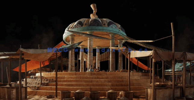 39G超大C4D古埃及金字塔雄伟神庙古代帝国文明城市建筑模型合集(图10)