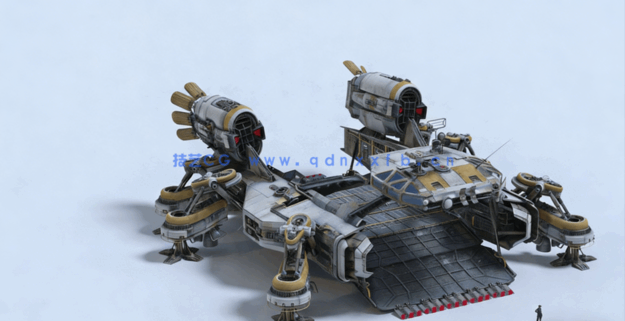 C4D太空舰队零件飞船机组人员科幻未来战舰模型合集(图3)