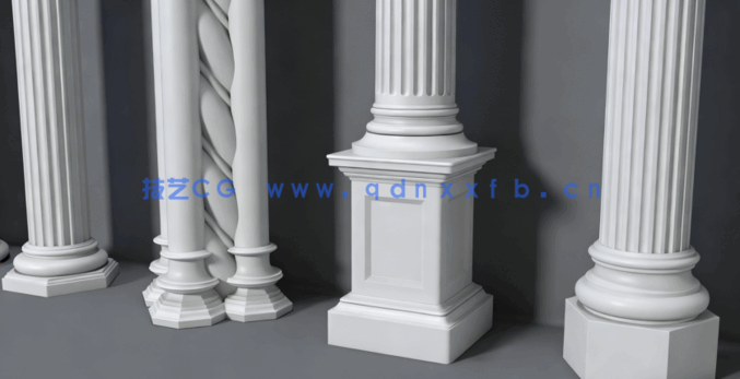 10组建筑柱子高质量3D模型合集(图2)